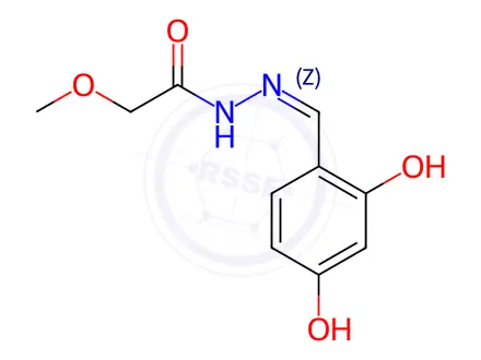 Chemical structure of Acetic acid, methoxy-, [(2,4-dihydroxyphenyl)methylene]hydrazide (9CI)