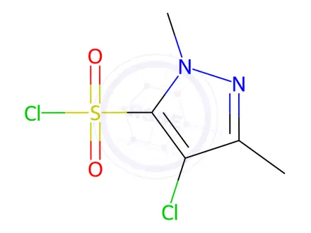 Chemical structure of 4-Chloro-2,5-dimethyl-pyrazole-3-sulfonyl chloride