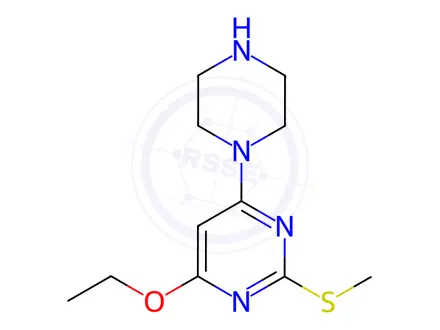 Chemical structure of 4-Ethoxy-2-Methylsulfanyl-6-piperazin-1-yl-pyriMidine hydrochloride