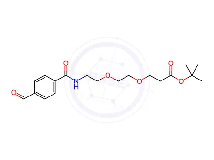Chemical structure of tert-butyl 3-(2-(2-(4-formylbenzamido)ethoxy)ethoxy)propanoate