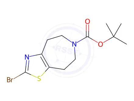 Chemical structure of tert-butyl 2-broMo-4,5,7,8-tetrahydrothiazolo[5,4-d]azepine-6-carboxylate