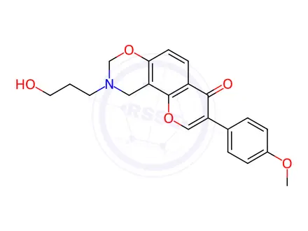 Chemical structure of 9-(3-Hydroxypropyl)-3-(4-methoxyphenyl)-9,10-dihydro-4H,8H-chromeno[8,7-e][1,3]oxazin-4-one