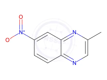 Chemical structure of Quinoxaline, 2-methyl-7-nitro-(9CI)