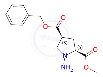 Chemical structure of (2S,4S)-Methyl 4-(((benzyloxy)carbonyl)amino)pyrrolidine-2-carboxylate