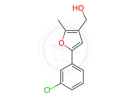 Chemical structure of (5-(3-Chlorophenyl)-2-methylfuran-3-yl)methanol