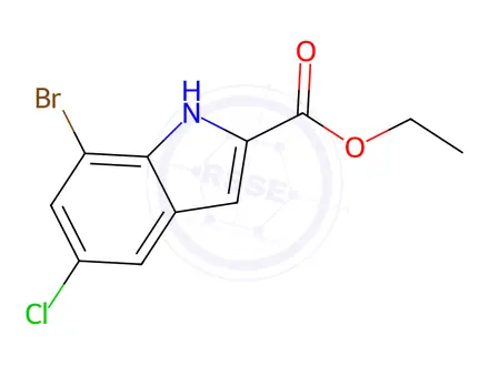 Chemical structure of Ethyl 7-bromo-5-chloro-1H-indole-2-carboxylate