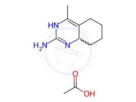 Chemical structure of Quinazoline, 1,5,6,7,8,8a-hexahydro-2-amino-4-methyl-, monoacetate