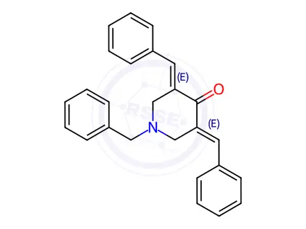 Chemical structure of (3E,5E)-1-Benzyl-3,5-bis(phenylmethylidene)piperidin-4-one