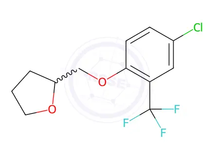 Chemical structure of 2-{[4-Chloro-2-(trifluoromethyl)phenoxy]methyl}tetrahydrofuran