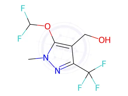 Chemical structure of 1H-Pyrazole-4-methanol, 5-(difluoromethoxy)-1-methyl-3-(trifluoromethyl)-