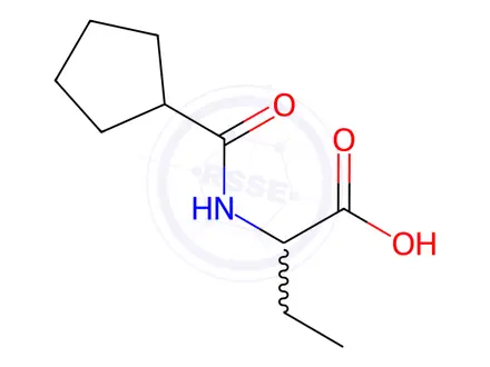 Chemical structure of Butanoic acid, 2-[(cyclopentylcarbonyl)amino]-