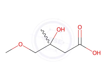 Chemical structure of Butanoic acid, 3-hydroxy-4-methoxy-3-methyl-