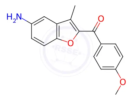 Chemical structure of (5-Amino-3-methylbenzofuran-2-yl)(4-methoxyphenyl)methanone