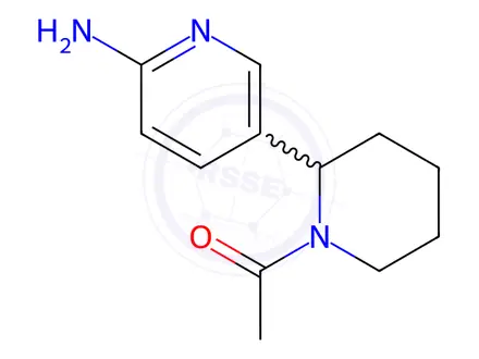 Chemical structure of 1-(2-(6-Aminopyridin-3-yl)piperidin-1-yl)ethanone