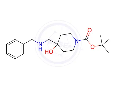 Chemical structure of tert-butyl 4-((benzylaMino)Methyl)-4-hydroxypiperidine-1-carboxylate