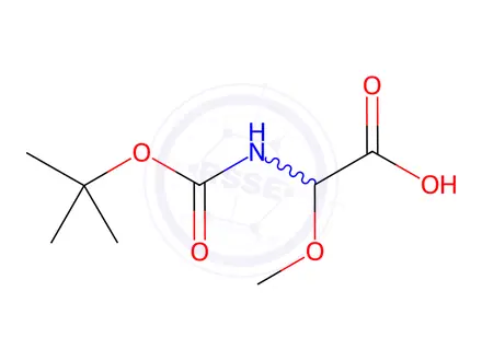 Chemical structure of Acetic acid, [[(1,1-dimethylethoxy)carbonyl]amino]methoxy-(9CI)