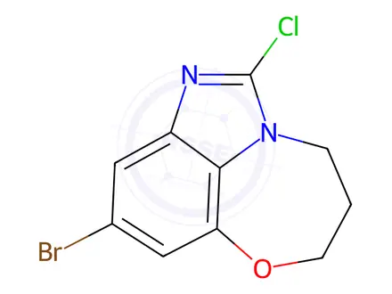 Chemical structure of 4-Bromo-1-chloro-8,9-dihydro-7H-6-oxa-2,9a-diazabenzo[cd]azulene