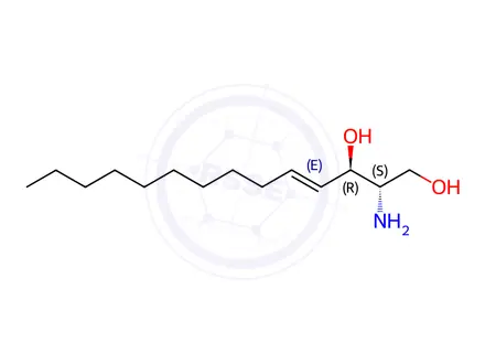 Chemical structure of Sphingosine (d14:1)