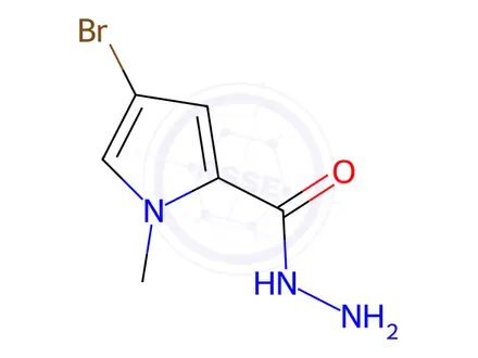 Chemical structure of 4-bromo-1-methyl-1H-pyrrole-2-carbohydrazide
