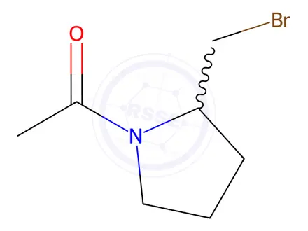 Chemical structure of 1-(2-(Bromomethyl)pyrrolidin-1-yl)ethan-1-one