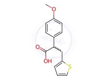Chemical structure of 2-(4-Methoxyphenyl)-3-(thiophen-2-yl)propanoic acid