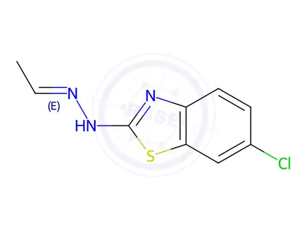 Chemical structure of Acetaldehyde, (6-chloro-2-benzothiazolyl)hydrazone (9CI)