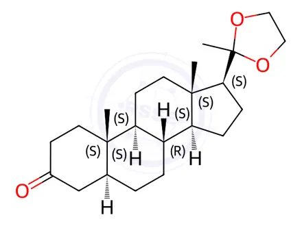 Chemical structure of (5α)-Pregnane-3,20-dione Cyclic 20-(1,2-Ethanediyl Acetal)