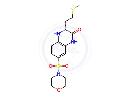 Chemical structure of 3-(2-(Methylthio)ethyl)-7-(morpholinosulfonyl)-3,4-dihydroquinoxalin-2(1H)-one
