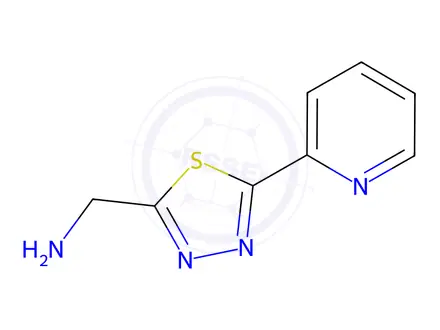 Chemical structure of (5-(pyridin-2-yl)-1,3,4-thiadiazol-2-yl)methanamine dihydrochloride