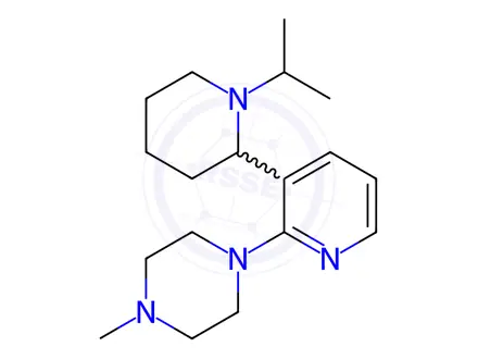 Chemical structure of 1-(3-(1-Isopropylpiperidin-2-yl)pyridin-2-yl)-4-methylpiperazine