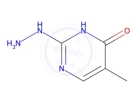 Chemical structure of 2,4(1H,3H)-Pyrimidinedione, 5-methyl-, 2-hydrazone (9CI)