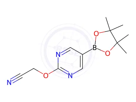 Chemical structure of Acetonitrile, 2-[[5-(4,4,5,5-tetramethyl-1,3,2-dioxaborolan-2-yl)-2-pyrimidinyl]oxy]-