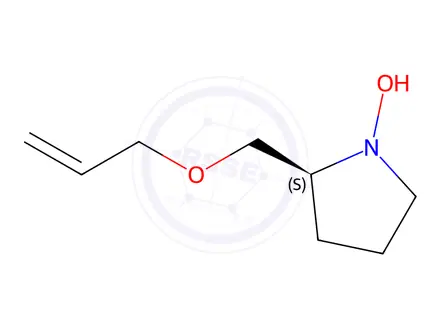 Chemical structure of Pyrrolidine, 1-hydroxy-2-[(2-propenyloxy)methyl]-, (2S)-(9CI)