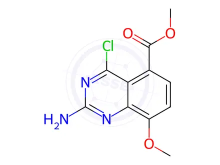 Chemical structure of Methyl 2-aMino-4-chloro-8-Methoxyquinazoline-5-carboxylate