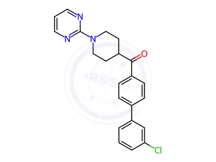 Chemical structure of (4-(3-Chlorophenyl)phenyl)-(1-pyrimidin-2-ylpiperidin-4-yl)methanone