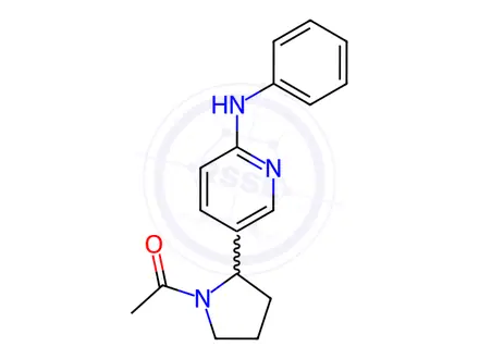 Chemical structure of 1-(2-(6-(Phenylamino)pyridin-3-yl)pyrrolidin-1-yl)ethanone