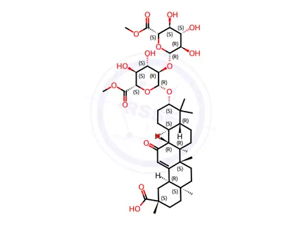 Chemical structure of Glycyrrhizic Acid Impurity 85 (Glycyrrhizin-6′,6′′-dimethylester)