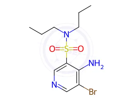 Chemical structure of 4-Amino-5-bromo-N,N-dipropylpyridine-3-sulfonamide