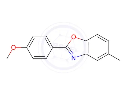 Chemical structure of BENZOXAZOLE, 2-(4-METHOXYPHENYL)-5-METHYL