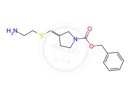 Chemical structure of Benzyl 3-(((2-aminoethyl)thio)methyl)pyrrolidine-1-carboxylate