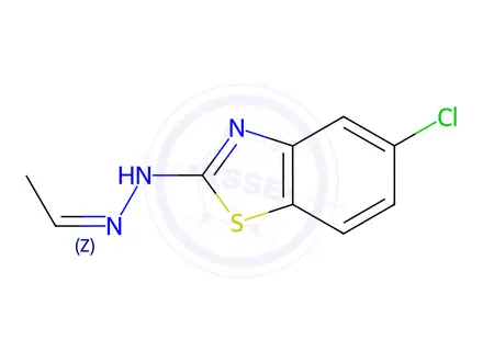 Chemical structure of Acetaldehyde, (5-chloro-2-benzothiazolyl)hydrazone (9CI)