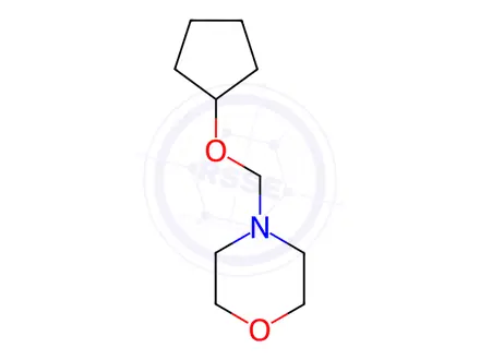 Chemical structure of Morpholine, 4-[(cyclopentyloxy)methyl]-(9CI)