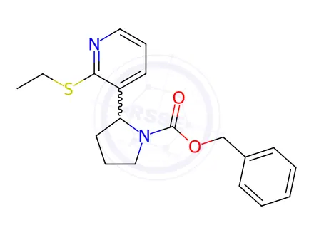 Chemical structure of Benzyl 2-(2-(ethylthio)pyridin-3-yl)pyrrolidine-1-carboxylate
