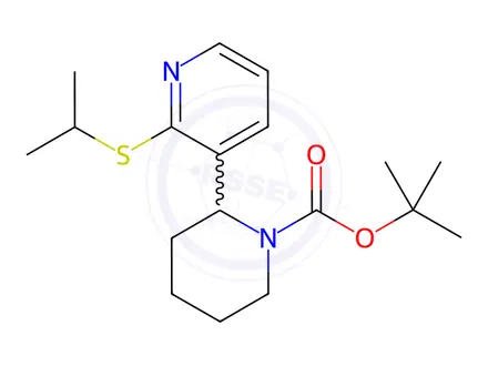 Chemical structure of tert-Butyl 2-(2-(isopropylthio)pyridin-3-yl)piperidine-1-carboxylate
