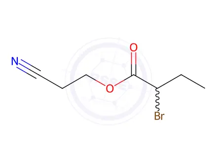 Chemical structure of Butanoic acid, 2-bromo-, 2-cyanoethyl ester (9CI)