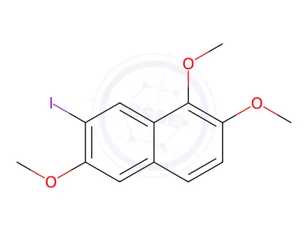 Chemical structure of 7-iodo-1,2,6-triMethoxynaphthalene