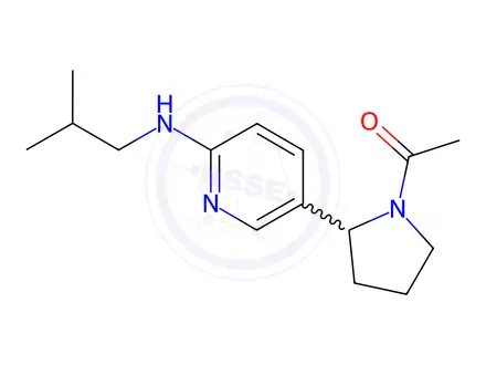 Chemical structure of 1-(2-(6-(Isobutylamino)pyridin-3-yl)pyrrolidin-1-yl)ethanone