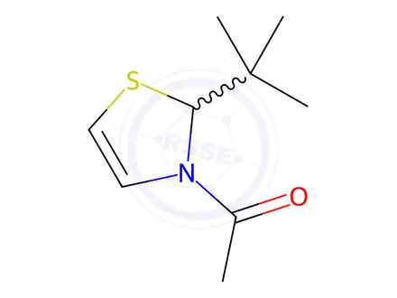 Chemical structure of Thiazole, 3-acetyl-2-(1,1-dimethylethyl)-2,3-dihydro-(9CI)