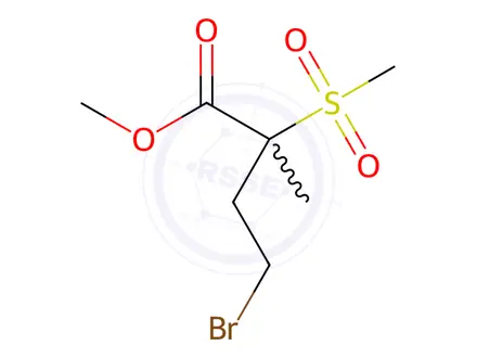 Chemical structure of Butanoic acid, 4-bromo-2-methyl-2-(methylsulfonyl)-, methyl ester