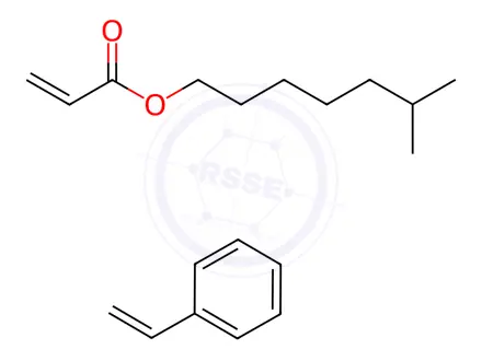 Chemical structure of 2-Propenoic acid, isooctyl ester, polymer with ethenylbenzene